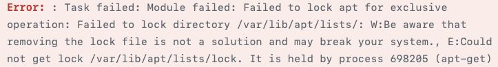apt failed to lock /var/lib/apt/lists — held by a stuck apt-get process